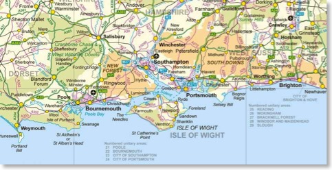 Ordnance Survey map isle of wight new forest